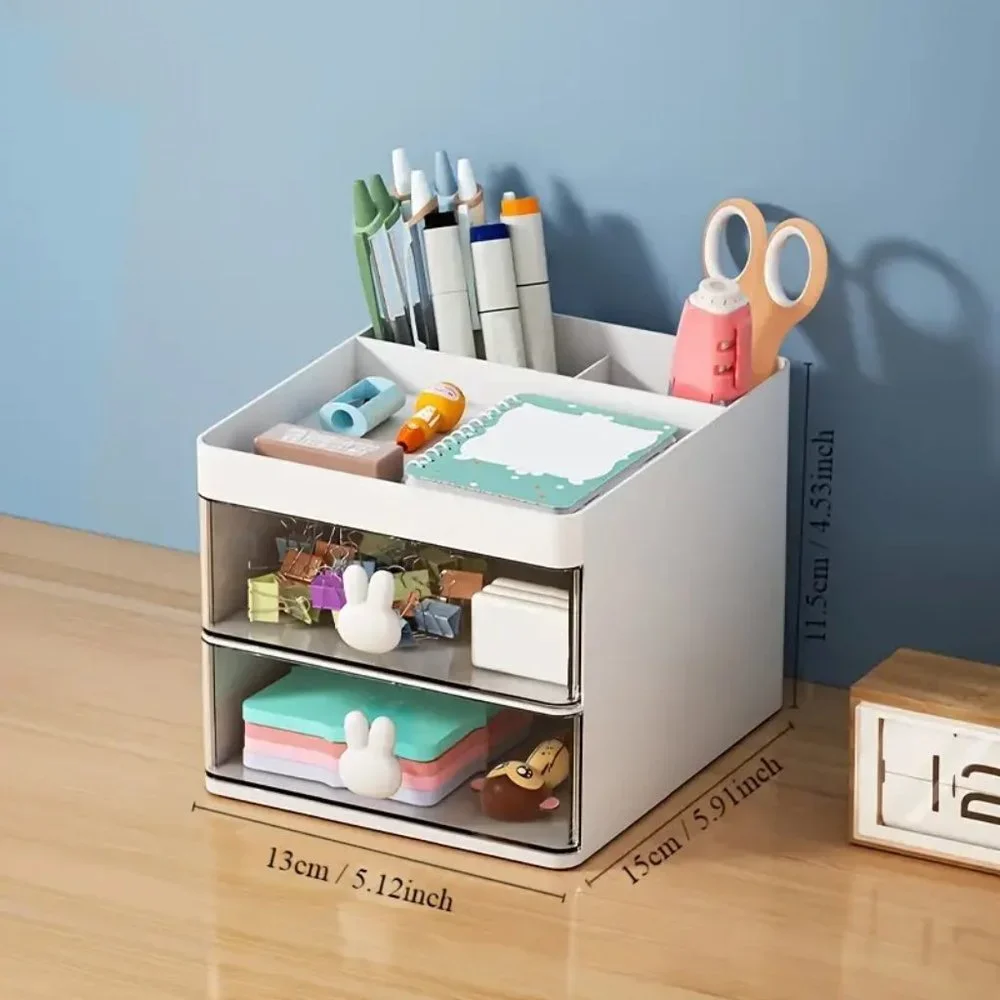 NEW Small Desk, Make Up Organizer With 2 Drawers, Office Desktop Storage Box